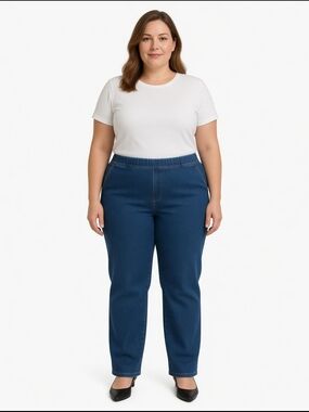 L.L. Bean "Perfect Fit"  Straight-Leg Stretch Jeans Size Large